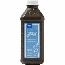 Medline 3 Percent USP Hydrogen Peroxide For Cut, Skin Abrasion, Burn - 16 fl oz - 1 Each