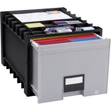 Storex Black/Gray Heavy-duty Archive Drawer Internal Dimensions: x 18" Width - External Dimensions: 14.3" Length x 18" Width x 12.3" Height - 50 lb - 13.69 gal - Media Size Supported: Letter - Heavy Duty - Stackable - Plastic - Black, Gray - For Letter, F