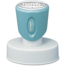 Xstamper Pre-inked Round Stamp Custom Message Stamp - 1.19" Impression Width x 1.75" Impression Length - 50000 Impression(s) - Assorted - Rubber - Recycled - 1 Each