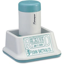 Xstamper XpeDater Date Stamp Custom Message/Date Stamp - A.M., P.M., REC'D, PAID, FAX'D - 1.38" Impression Width - 50000 Impression(s) - Rubber Rubber - Recycled - 1 Each