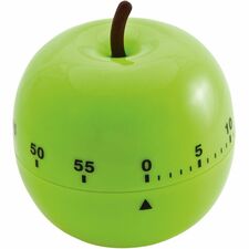 Baumgartens Apple Timer Green 1 Hour - For Office, Classroom, Kitchen, Game - Green