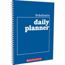 Scholastic Daily Planner Academic - Daily, Weekly, Yearly - 8 1/2" x 11" Sheet Size - White Sheet - Blue Cover - Class Schedule - 1 Each