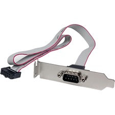 StarTech.com 1 Port 16in DB9 Serial Port Bracket to 10 Pin Header - Low Profile 1.33 ft Data Transfer Cable for Motherboard - First End: 1 x 9-pin DB-9 Serial - Male - Second End: 1 x 10-pin IDC - Female - Gray - 1 Each