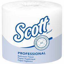Scott Professional Standard Roll Bathroom Tissue 1 Ply - 4" Width x 4" Length - 1210 Sheets/Roll - White - 80 / Carton