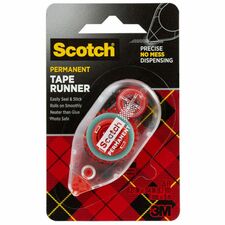 Scotch Double-Sided Adhesive Roller 26 ft Length x 27" Width - Clear - Dispenser Included - Handheld Dispenser - For Multipurpose - 1 Each