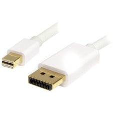 StarTech.com 2 m White Mini DisplayPort to DisplayPort 1.2 Adapter Cable - M/M 6.56 ft DisplayPort/Mini DisplayPort A/V Cable for Audio/Video Device, Monitor, Projector, TV - First End: 1 x 20-pin Mini DisplayPort 1.2 Digital Audio/Video - Male - Second E