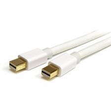 StarTech.com 3m White Mini DisplayPort Cable - M/M 9.84 ft DisplayPort Video Cable for Monitor, Audio/Video Device, Notebook, Desktop Computer, MacBook Air, MacBook Pro, Projector - First End: 1 x 20-pin Mini DisplayPort Digital Audio/Video - Male - Secon