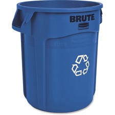 Rubbermaid Commercial Brute 20-Gallon Vented Recycling Container 20 gal Capacity - Fade Resistant, Durable, Reinforced, UV Coated, Damage Resistant, Warp Resistant, Crack Resistant, Heavy Duty, Handle, Reinforced, Tear Resistant - 22.9" Height x 19.4" Dia