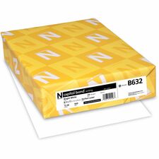 Neenah Capitol Bond Paper - White 96 Brightness - Letter - 8 1/2" x 11" - 24 lb Basis Weight - Cockle - Archival-safe, Watermarked - Bright White - 500 / Ream