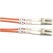 Black Box Fiber Optic Duplex Patch Network Cable 3.20 ft Fiber Optic Network Cable for Transceiver, Switch, Server, Network Device - First End: 2 x LC Network - Male - Second End: 2 x LC Network - Male - 10 Gbit/s - Patch Cable - OFNR - 50/125 &micro;m -