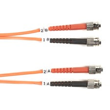 Black Box Fiber Optic Duplex Patch Network Cable 3.20 ft Fiber Optic Network Cable for Transceiver, Switch, Server, Network Device - First End: 2 x ST Network - Male - Second End: 2 x ST Network - Male - 10 Gbit/s - Patch Cable - OFNR - 50/125 &micro;m -