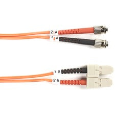Black Box Fiber Optic Duplex Patch Network Cable 16.40 ft Fiber Optic Network Cable for Transceiver, Switch, Server, Network Device - First End: 2 x ST Network - Male - Second End: 2 x SC Network - Male - 10 Gbit/s - Patch Cable - OFNR - 50/125 &micro;m -