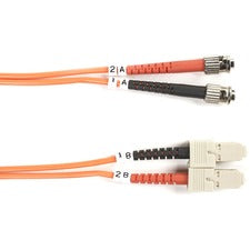 Black Box Fiber Optic Duplex Patch Network Cable 32.80 ft Fiber Optic Network Cable for Transceiver, Switch, Server, Network Device - First End: 2 x ST Network - Male - Second End: 2 x SC Network - Male - 10 Gbit/s - Patch Cable - OFNR - 50/125 &micro;m -