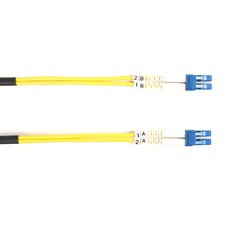 Black Box Fiber Optic Duplex Patch Network Cable 6.50 ft Fiber Optic Network Cable for Transceiver, Switch, Server, Network Device - First End: 2 x LC Network - Male - Second End: 2 x LC Network - Male - 10 Gbit/s - Patch Cable - OFNR - 9/125 &micro;m - Y
