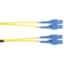 Black Box Fiber Optic Duplex Patch Network Cable 16.40 ft Fiber Optic Network Cable for Transceiver, Switch, Server, Network Device - First End: 2 x SC Network - Male - Second End: 2 x SC Network - Male - 10 Gbit/s - Patch Cable - OFNR - 9/125 &micro;m -