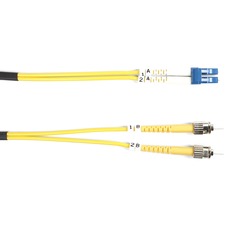 Black Box Fiber Optic Duplex Patch Network Cable 32.80 ft Fiber Optic Network Cable for Transceiver, Switch, Server, Network Device - First End: 2 x ST Network - Male - Second End: 2 x LC Network - Male - 10 Gbit/s - Patch Cable - OFNR - 9/125 &micro;m -