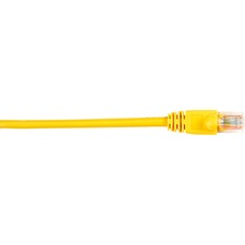 Black Box Cat.5e Patch Network Cable 1 ft Category 5e Network Cable for Network Device - First End: 1 x RJ-45 Network - Male - Second End: 1 x RJ-45 Network - Male - 1 Gbit/s - Patch Cable - Gold Plated Contact - CM - 26 AWG - Yellow - 1 Each
