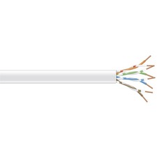 Black Box CAT6 250-MHz Solid Bulk Cable 1000 ft Category 6 Network Cable for Network Device - First End: Bare Wire - Second End: Bare Wire - CM - 24 AWG - White - 1 Each