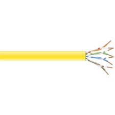 Black Box CAT6 250-MHz Solid Bulk Cable 1000 ft Category 6 Network Cable for Network Device - First End: Bare Wire - Second End: Bare Wire - CM - 24 AWG - Yellow - 1 Each