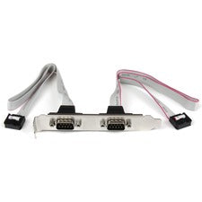 StarTech.com 2 Port 16in DB9 Serial Port Bracket to 10 Pin Header 1.33 ft IDC/Serial Data Transfer Cable for Motherboard, POS Device, PC - First End: 2 x 10-pin IDC - Female - Second End: 2 x 9-pin DB-9 Serial - Male - 28 AWG - Gray - 1 Each