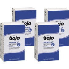 Gojo&reg; SHOWER UP Soap & Shampoo Clean Scent - 67.6 fl oz (2 L) - Hair, Hand, Body - Rose - Pleasant Scent, Bio-based - 4 / Carton