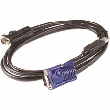 APC by Schneider Electric KVM USB Cable - 6 ft (1.8 m) 6 ft USB KVM Cable - First End: 1 x 15-pin HD-15 - Male - Second End: 1 x 15-pin HD-15 - Male - Black - 1 Each