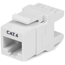 StarTech.com 180&deg; Cat 6 Keystone Jack - RJ45 Ethernet Cat6 Wall Jack White - 110 Type 1 Each - 1 x RJ-45 Network Female - White