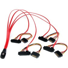 StarTech.com 50cm Internal Serial Attached SCSI Mini SAS Cable - SFF8087 to 4x SFF8482 1.64 ft SAS/SATA Data Transfer Cable for Hard Drive, SAS Controller, Storage Device, Hard Drive - First End: 1 x 36-pin SFF-8087 Mini-SAS - Male - Second End: 4 x 15-pi
