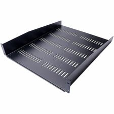 StarTech.com 2U 22in Vented Rack Mount Shelf - Fixed Server Rack Cabinet Shelf - 50lbs / 22kg For Server, LAN Switch, Patch Panel - 2U Rack Height x 19" Rack Width - Rack-mountable - Black - Steel, SPCC - 50 lb Static/Stationary Weight Capacity