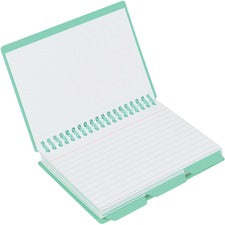 C-Line Spiral Bound Index Card Notebook with Tabs, 1 Notebook (Color May Vary) Spiral Bound - 3" x 6" Sheet Size - Assorted Paper - Clear Cover - Repositionable Divider, Perforated, Index Sheet, Portable - 1 Each
