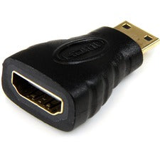 StarTech.com HDMI to HDMI Mini Adapter - F/M 1 x 19-pin HDMI Digital Audio/Video Female - 1 x 19-pin HDMI (Mini Type C) Digital Audio/Video Male - 4096 x 2160 Supported - Gold Connector - Black - 1 Each