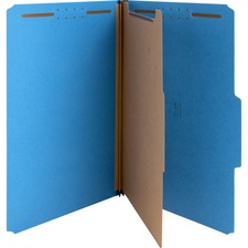 Nature Saver 2/5 Tab Cut Legal Recycled Classification Folder 8 1/2" x 14" - 2" for Folder, 2" Fastener Capacity, 2" Fastener Capacity - Top Tab Location - Right of Center Tab Position - 1 Divider(s) - 25 pt. - Dark Blue - Durable, Eco-friendly - 100% Rec