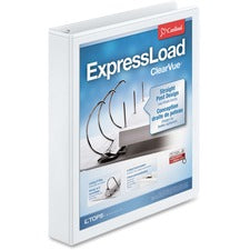 Cardinal&reg; ExpressLoad ClearVue Lock D-Ring Binder 1 1/2" Binder Capacity - Letter - 8 1/2" x 11" Sheet Size - 300 Sheet Capacity - 1 3/5" Spine Width - 3 Ring(s) - Fastener(s): D-Ring - Pocket(s): 2, Inside Front & Back - Polypropylene - White - 1.18