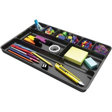 Deflecto Sustainable Office Drawer Organizer 9 Compartment(s) - 1.13" Height x 14" Width x 9.13" Depth - 30% Recycled - Black - 1 Each
