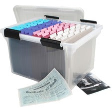 IRIS Weathertight Clear File Box External Dimensions: 17.9" Width x 10.9" Depth x 14.5" Height - Clear - For File - 1 Each