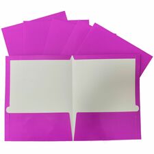 Business Source Letter Pocket Folder 8 1/2" x 11" - 100 Sheets Capacity - 2 Internal Pocket(s) - Card Paper - Purple - Durable, Laminated, Die-cut - 25 / Box