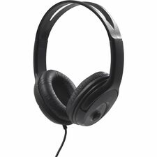 Compucessory Stereo Headset with Built-in Microphone Stereo - Mini-phone (3.5mm) - Wired - 32 Ohm - 20 Hz to 20 kHz - Over-the-head - Binaural - Circumaural - 3.93 ft Cable - Black - 1 Each
