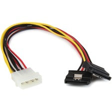 StarTech.com 12in LP4 to 2x Latching SATA Power Y Cable Adapter For SATA Drive, Optical Drive - 1 ft Cord Length - LP4 / SATA - 1 Each