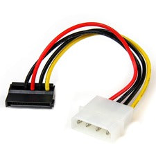 StarTech.com 6in 4 Pin Molex to Left Angle SATA Power Cable Adapter For SATA Drive - 6" Cord Length - LP4 / SATA - 1 Each