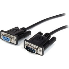 StarTech.com 0.5m Black Straight Through DB9 RS232 Serial Cable - M/F 1.64 ft Serial Data Transfer Cable - First End: 1 x 9-pin DB-9 RS-232 Serial - Male - Second End: 1 x 9-pin DB-9 RS-232 Serial - Female - Extension Cable - Shielding - Nickel Plated Con