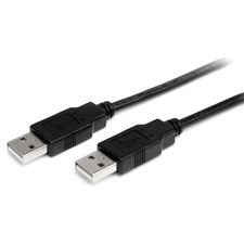StarTech.com 1m USB 2.0 A to A Cable - M/M 3.28 ft USB Data Transfer Cable for USB Hub, Computer - First End: 1 x 4-pin USB 2.0 Type A - Male - Second End: 1 x 4-pin USB 2.0 Type A - Male - 480 Mbit/s - Shielding - 24/28 AWG - Black - 1 Each
