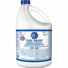 KIK Custom Pure Bright Germicidal Ultra Bleach For Industry, Kitchen, Bathroom, Work Surface, Hospital, Restaurant, Nursing Home, School, Hotel, Bedroom, Restroom - Concentrate - 128 fl oz (4 quart) - Kill Germs, Phosphate-free - White - 1 Each
