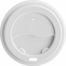 Genuine Joe Hot Cup Protective Lids Polystyrene - White - 50/Pack - 20 / Carton