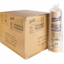 Genuine Joe 12 oz Rippled Hot Cups 12 fl oz - Brown - Hot Drink, Beverage - 25/Pack - 20 / Carton
