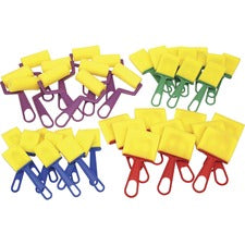 Creativity Street Foam Brushes/Rollers Classroom Pack Plastic Handle - 40 / Set