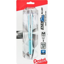 EnerGel EnerGel Alloy Gel Pen 0.7 mm Medium Pen Point - Refillable - Retractable - Black Ink - Gel-based - Aluminum Alloy Barrel - 1 / Pack