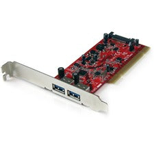 StarTech.com 2 Port PCI SuperSpeed (5Gbps) USB 3.0 Adapter Card with SATA Power PCI-X - Plug-in Card - 2 USB Port(s) - 1 SATA Port(s) - UASP Support - PC - TAA Compliant