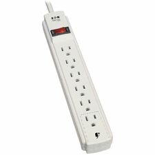 Tripp Lite series Power It! Power Strip with 6 Outlets and 15-ft. Cord NEMA 5-15P - 6 x NEMA 5-15R - 15 ft Cord - 15 A Current - 120 V AC Voltage - 1875 W - Wall Mountable - White