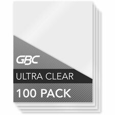 GBC Ultra Clear Thermal Laminating Pouches Sheet Size Supported: Letter 8.50" Width x 11" Length - Laminating Pouch/Sheet Size: 9" Width x 11.50" Length x 3 mil Thickness - Glossy - for Document, Photo - Clear - 100 / Box