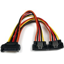 StarTech.com 6in Latching SATA Power Y Splitter Cable Adapter - M/F For Power Supply, SATA Drive - 6" Cord Length - SATA / SATA - 1 Each